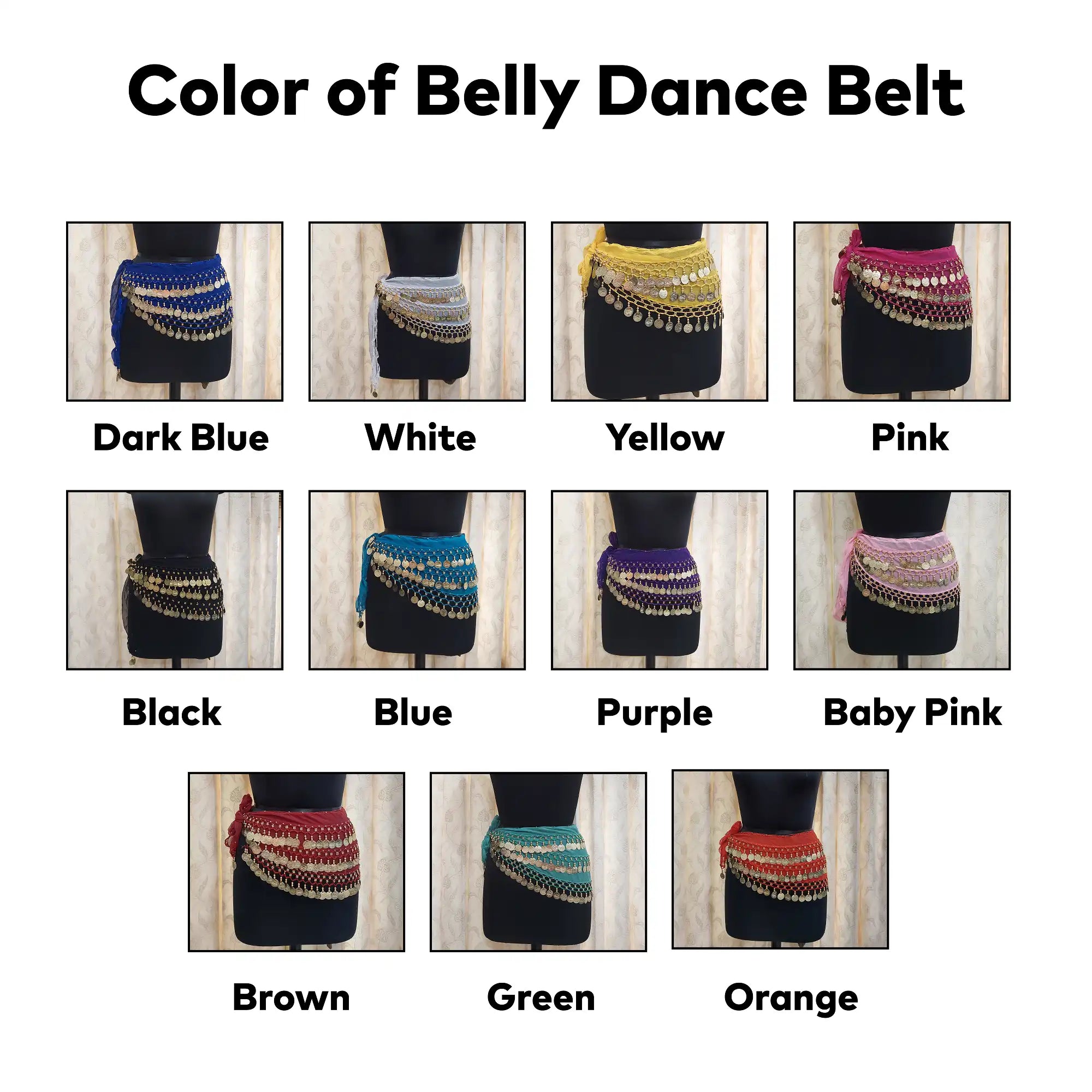 Belly Dance Hip Belt for Women with Golden Coins