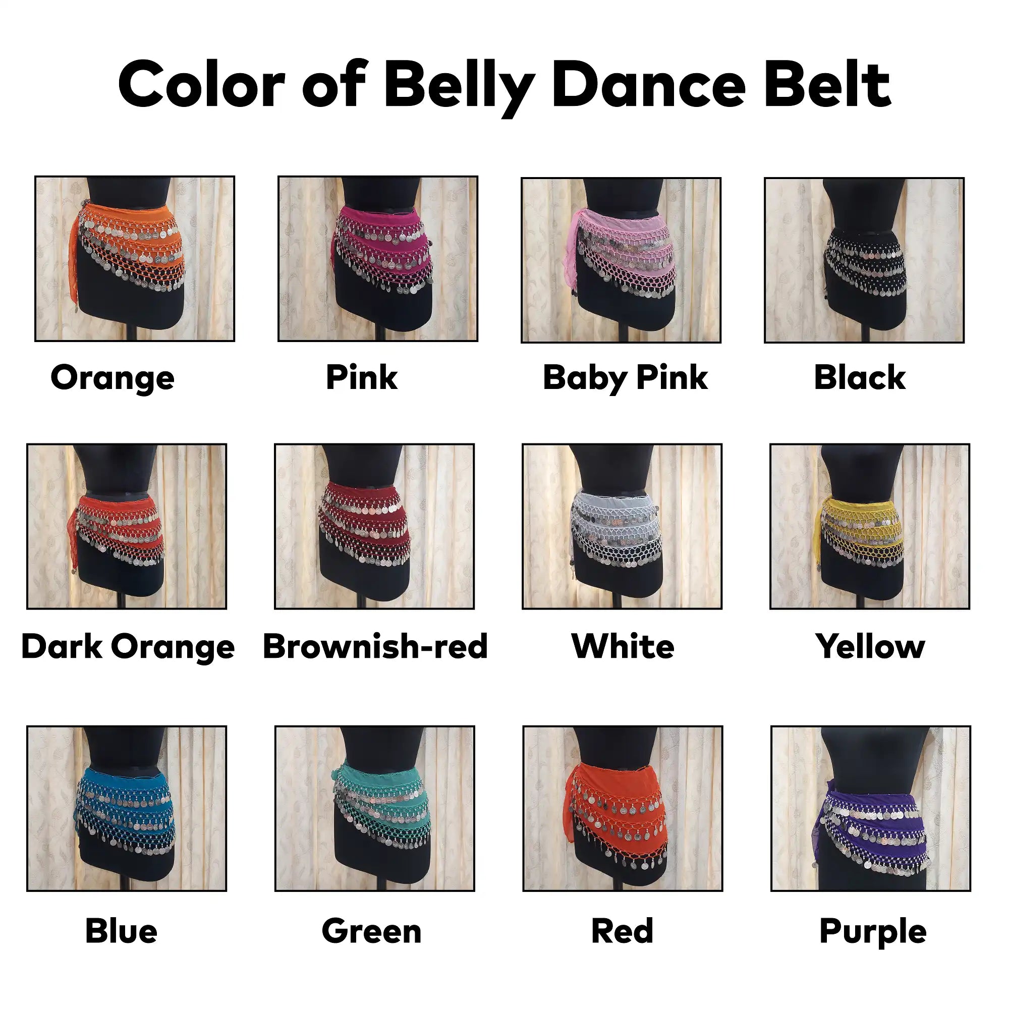 Women's Belly Dance Hip Belt with Silver Coins