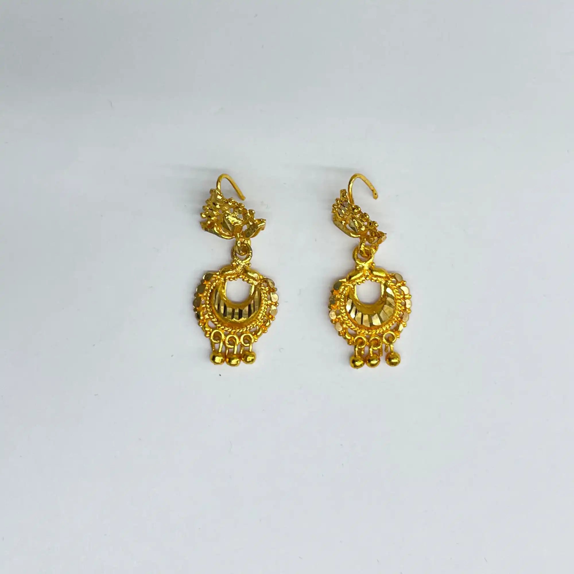 Golden Round Drop Earrings IJMGE 37