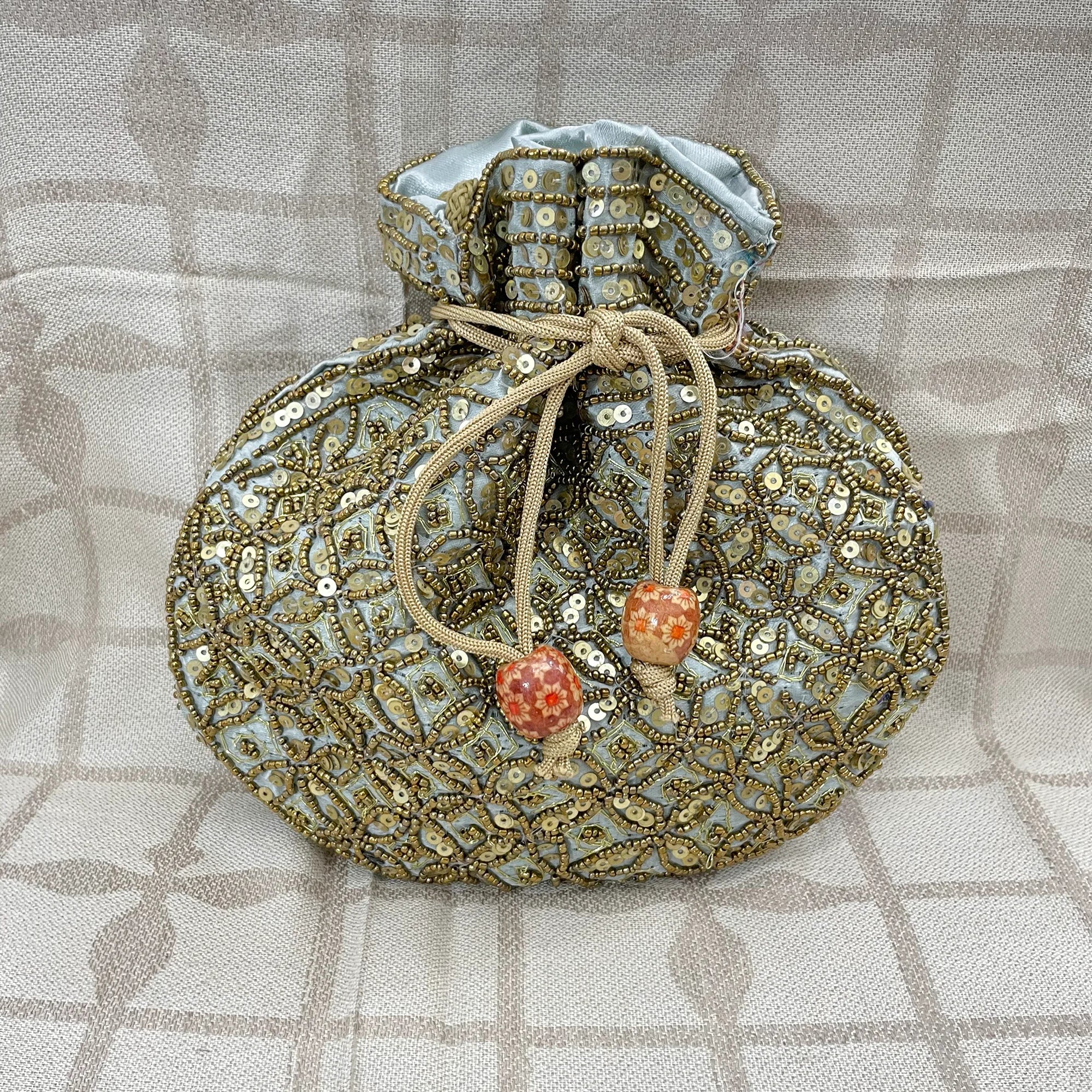 Indian Ethnic Traditional Sequence Potli Bag for Patry, Wedding, & Wedding Gift