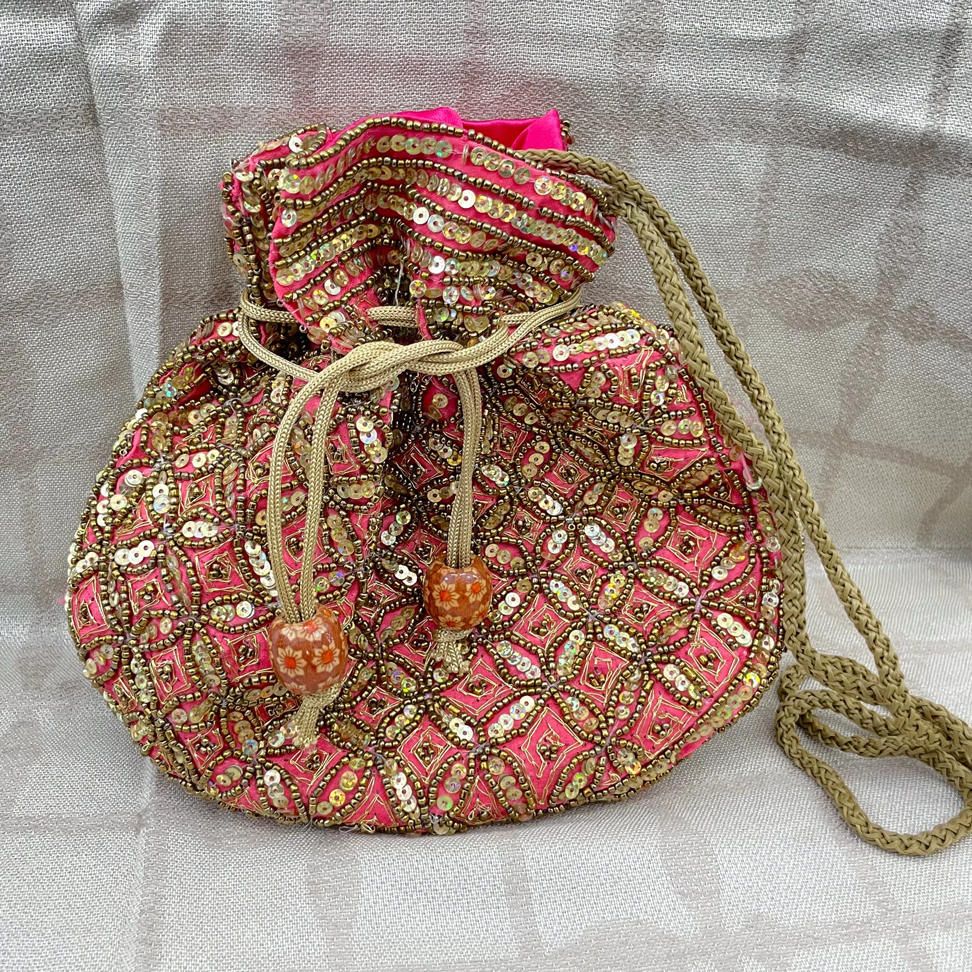 Indian Ethnic Traditional Sequence Potli Bag for Patry, Wedding, & Wedding Gift