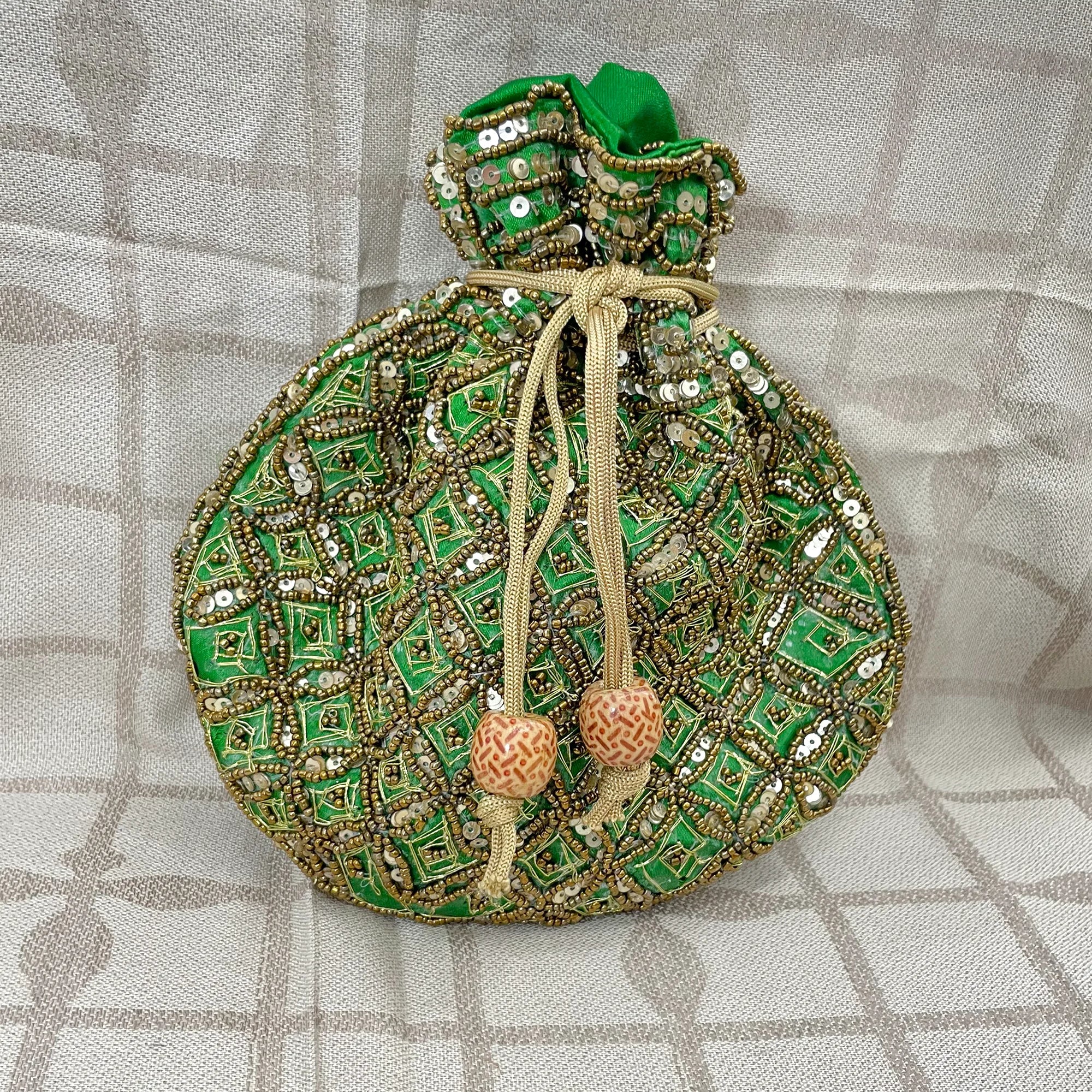 Indian Ethnic Traditional Sequence Potli Bag for Patry, Wedding, & Wedding Gift