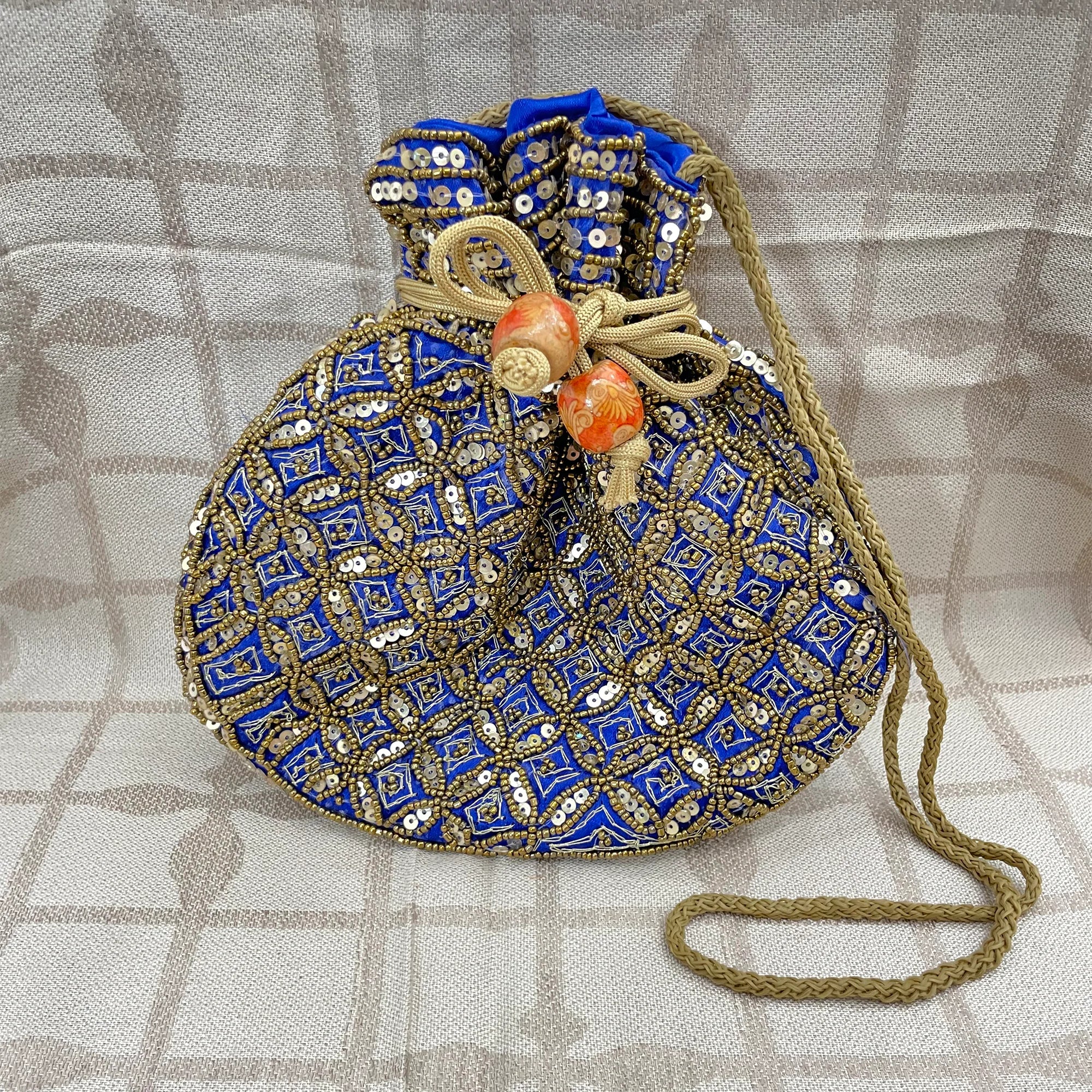 Indian Ethnic Traditional Sequence Potli Bag for Patry, Wedding, & Wedding Gift