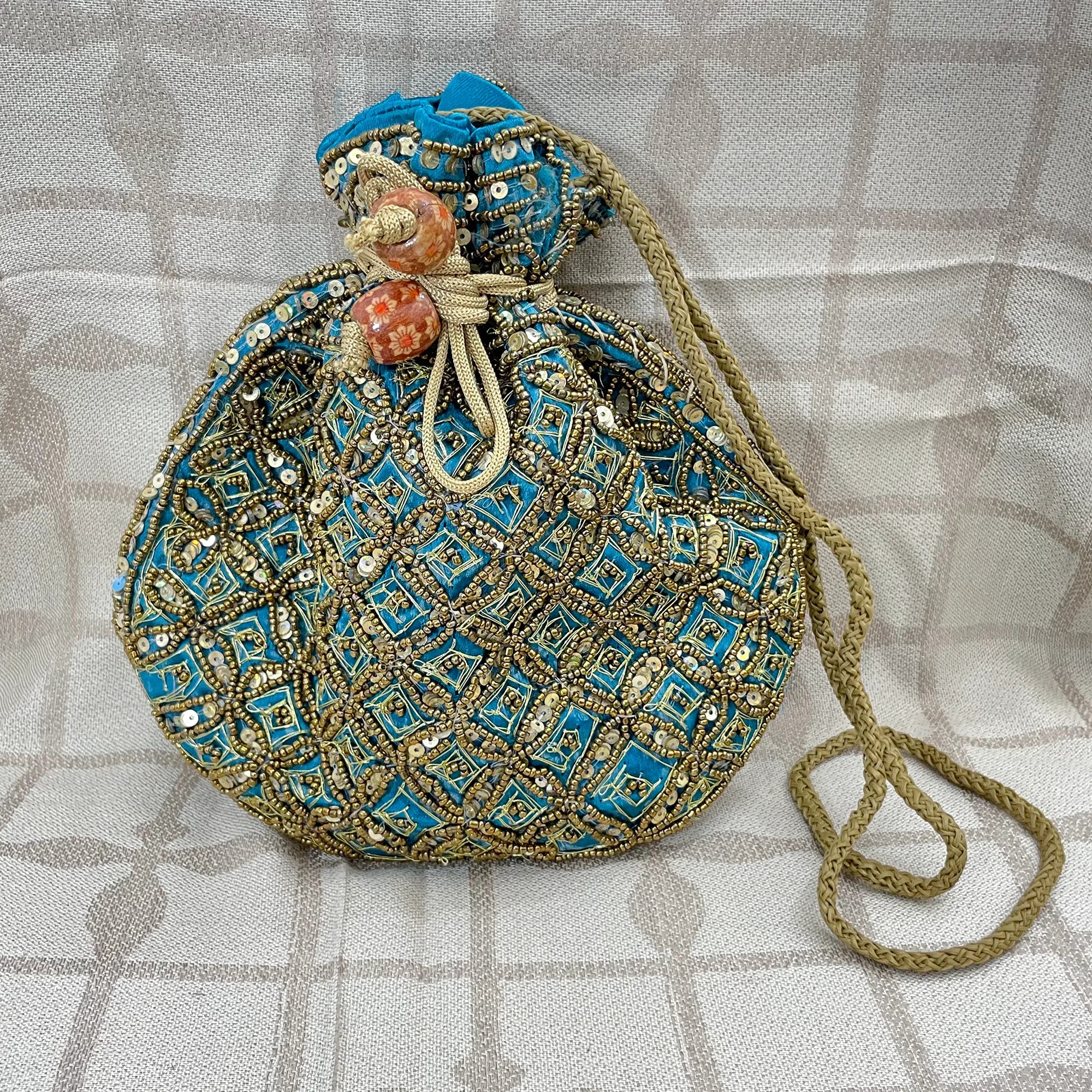 Indian Ethnic Traditional Sequence Potli Bag for Patry, Wedding, & Wedding Gift