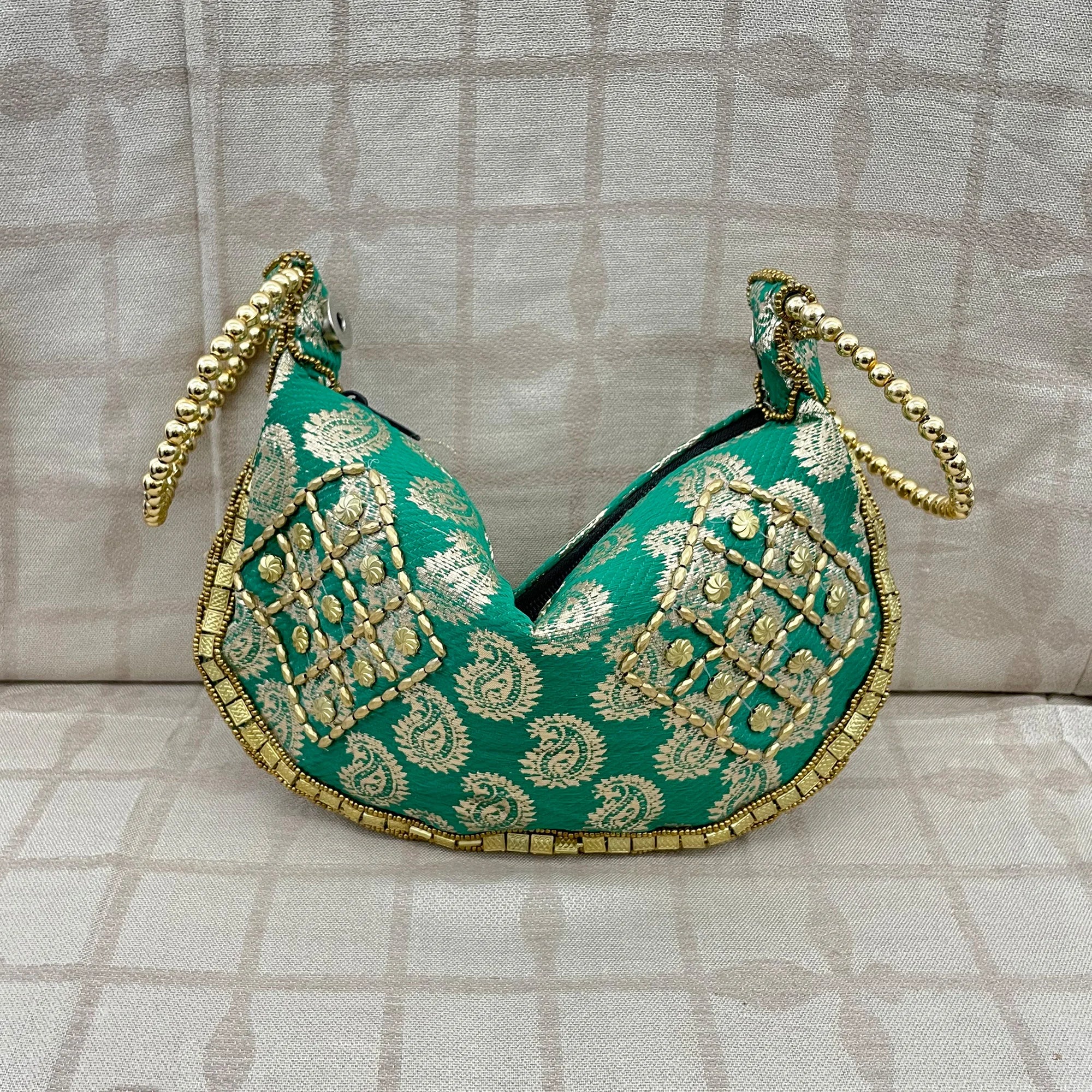 Bracelet Bag with Brocade Weave and Beadwork