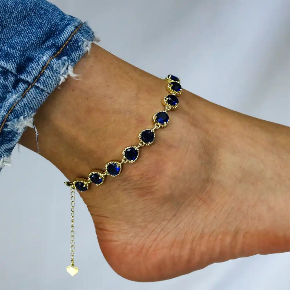 Beautiful Summer CZ Stone Anklet