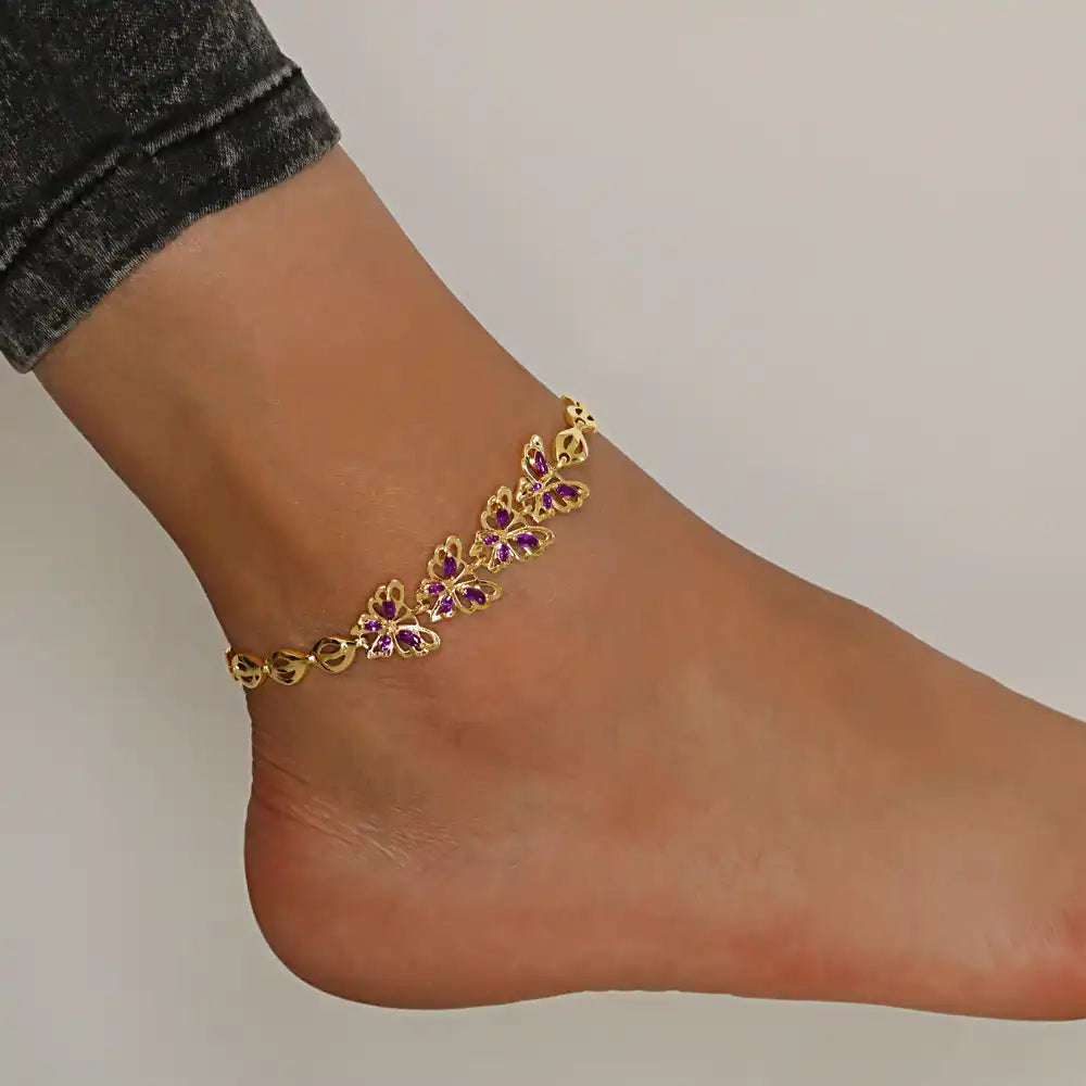 gold plated anklet butterfly bracelets