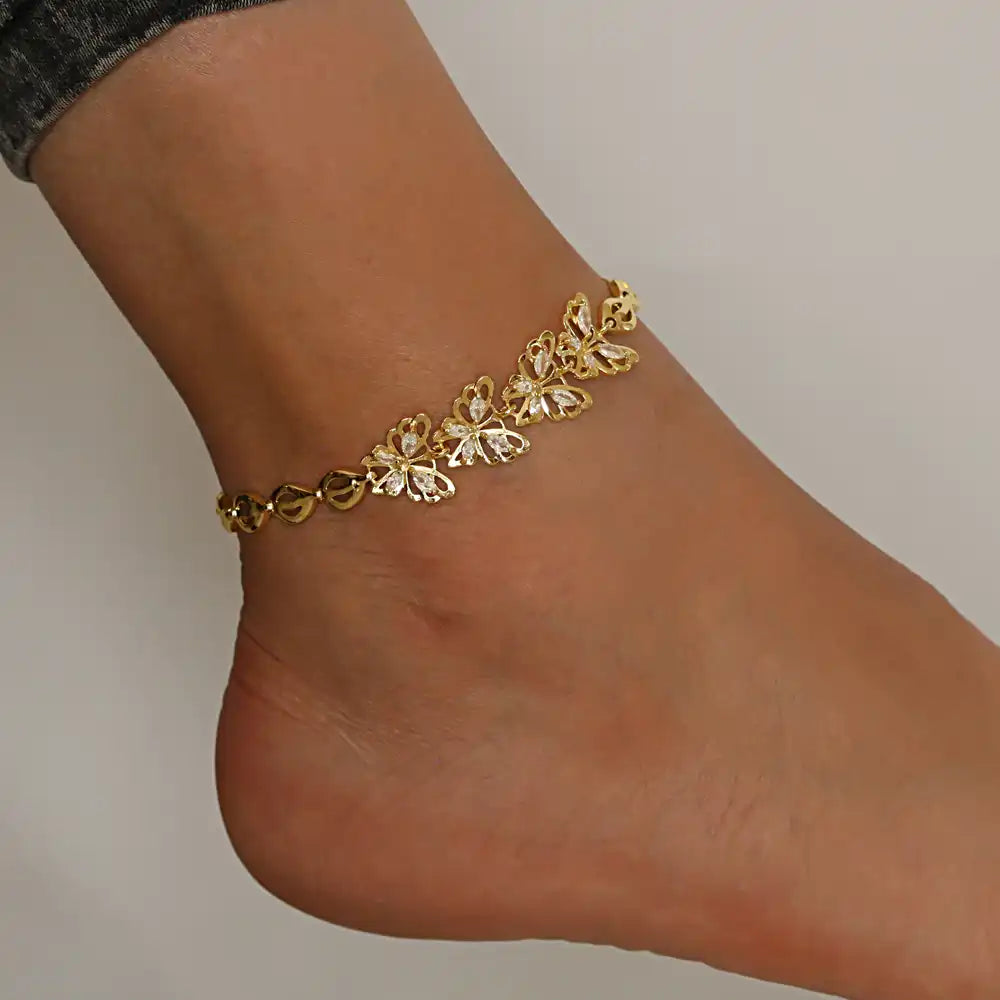gold plated anklet butterfly bracelets