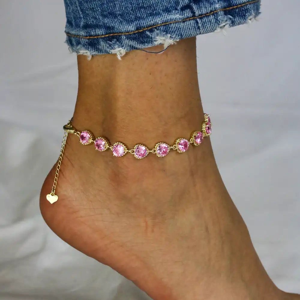 Beautiful Summer CZ Stone Anklet