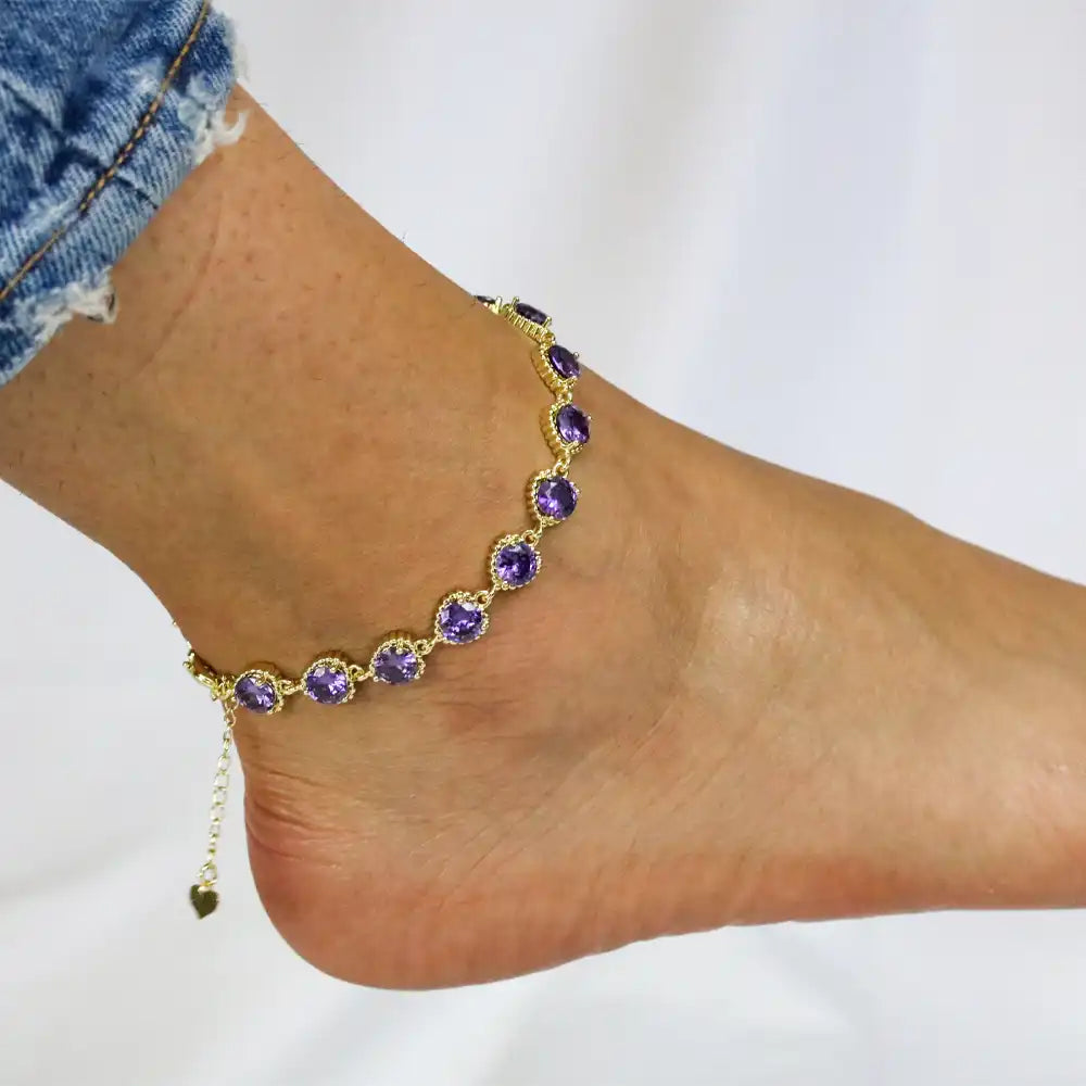 Beautiful Summer CZ Stone Anklet