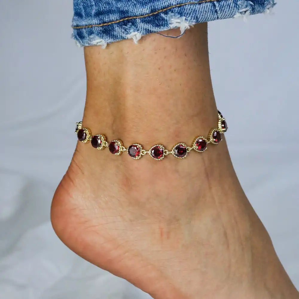 Beautiful Summer CZ Stone Anklet