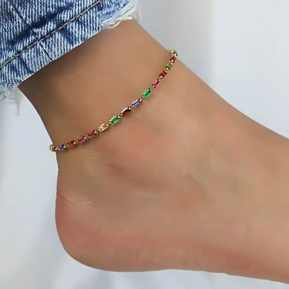 CZ Stone Diamond Ankle Bracelet