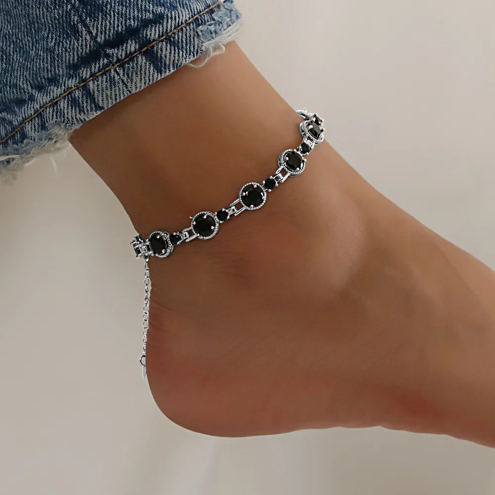 CZ Stone Adjustable Anklet Jewelry