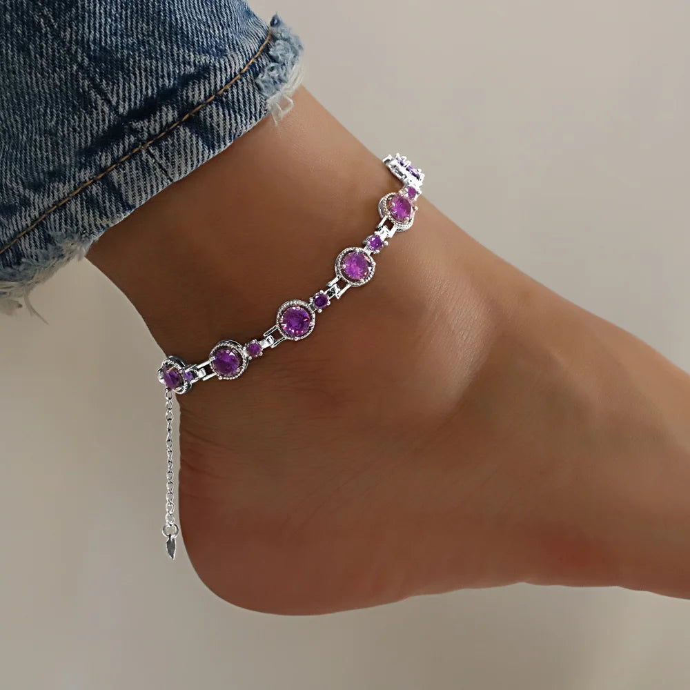 CZ Stone Adjustable Anklet Jewelry