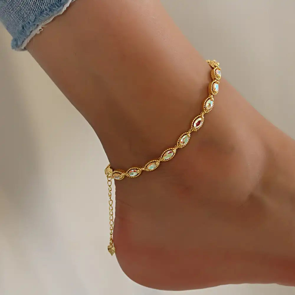 Gold plated oval shape Summer Anklet Bracelet