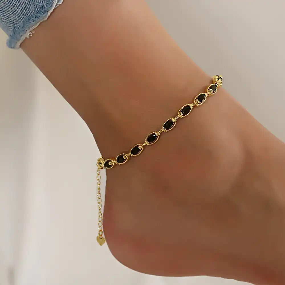 Gold plated oval shape Summer Anklet Bracelet