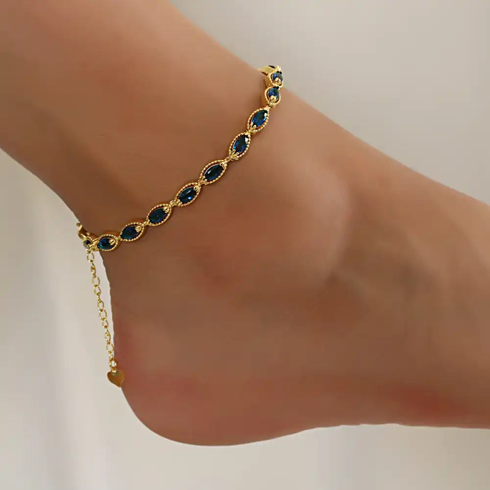 Gold plated oval shape Summer Anklet Bracelet