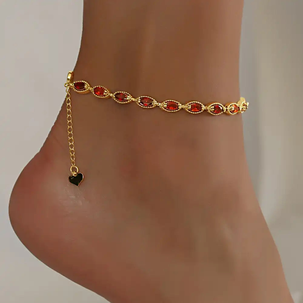 Gold plated oval shape Summer Anklet Bracelet