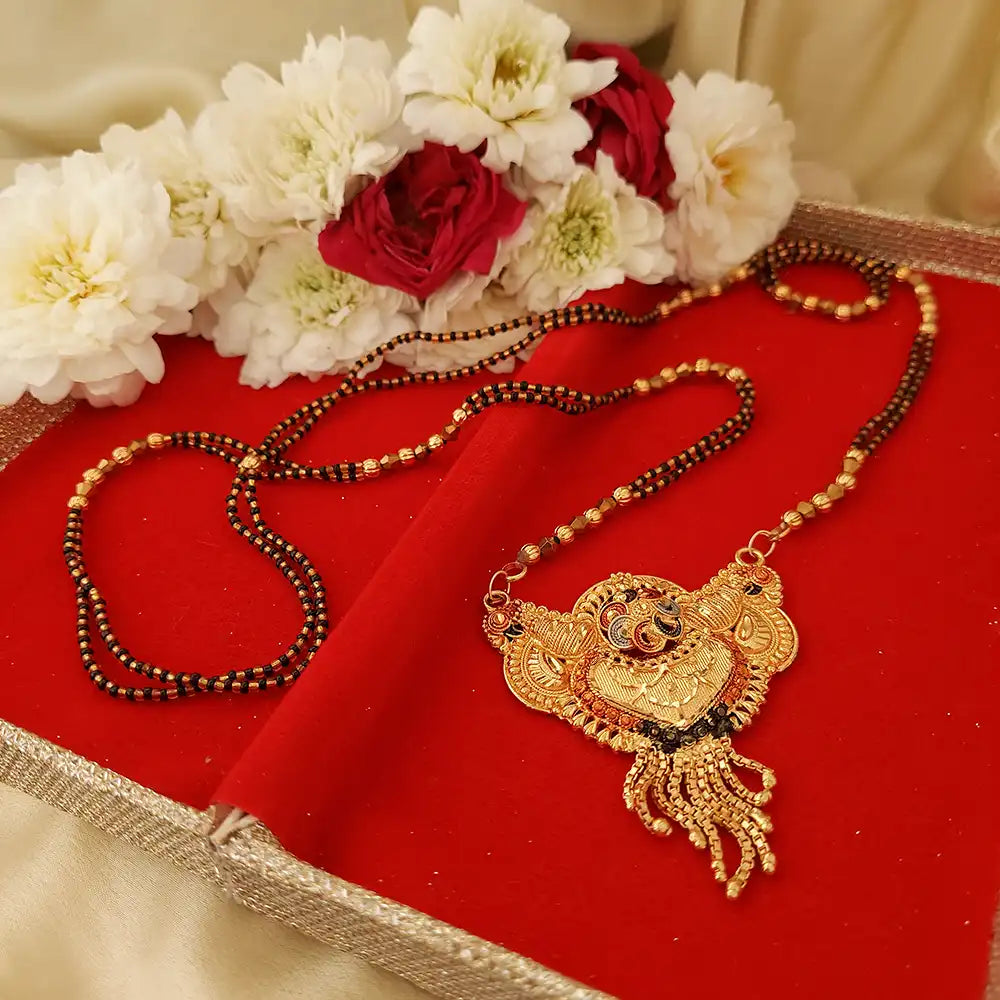 Traditional Gold Plated Black Beads Mangalsutra