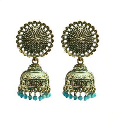 Round Floral Traditional Jhumka Earrings
