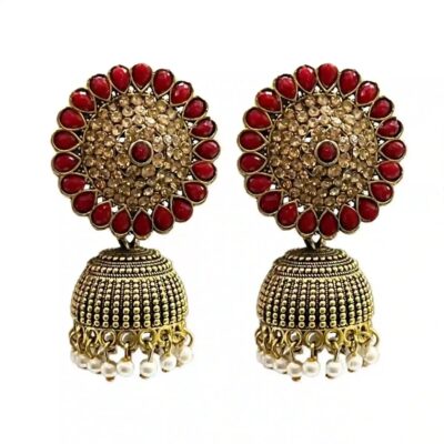 Leaf Round Traditional Jhumka Earrings