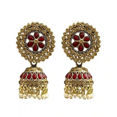 wedding earring jhumka, indian jewelry, gift for her, kudan stone earrings