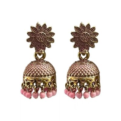 Flower Design Traditional Jhumka Earrings