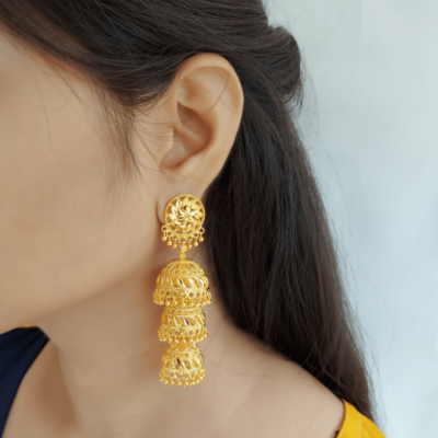 Gold Plated Jhumki Earrings
