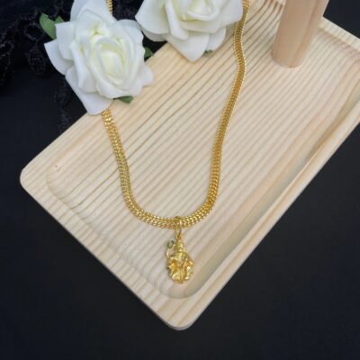 Gold Plated God Hanuman Idol Pendant Necklace