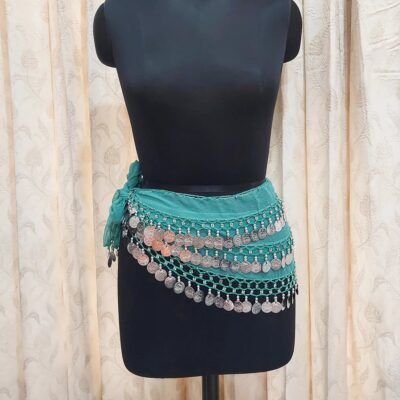 10 Women's Belly Dance Hip Belt with Silver Coins