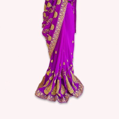 111_636071a5-748e-4efc-ab9d-55de62bdee0c Purple Chiffon Ready Made Saree Blouse