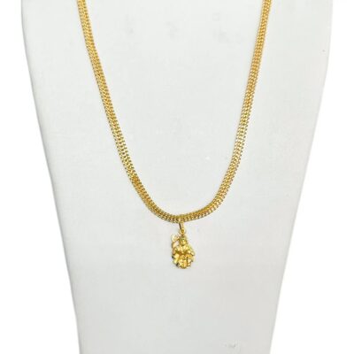 Gold Plated God Hanuman Idol Pendant Necklace