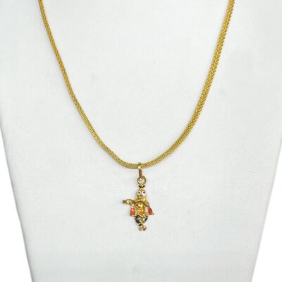 Gold Plated Lord Shree Krishna Idol Pendant Necklace