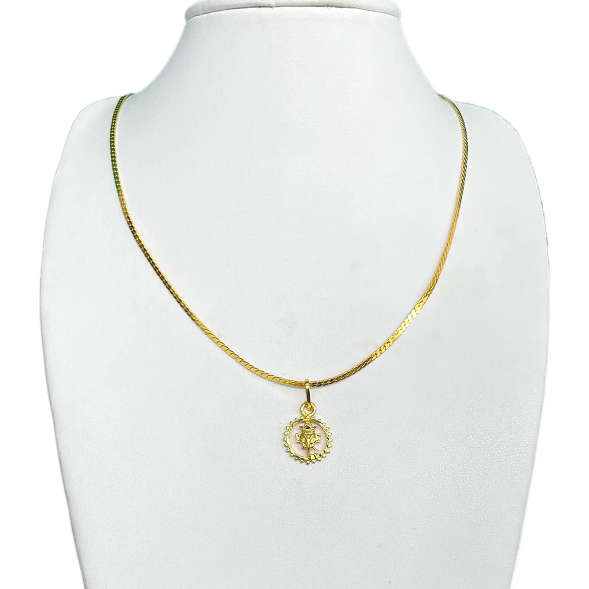 11_1_3b1c47d3-ad93-44a5-8244-2eb305e02ebb Gold Plated Hindu Lord Ganesha Pendant Necklace