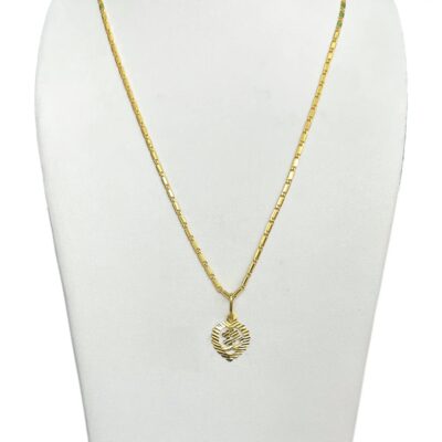 Gold Plated Traditional Om Pendant Necklace