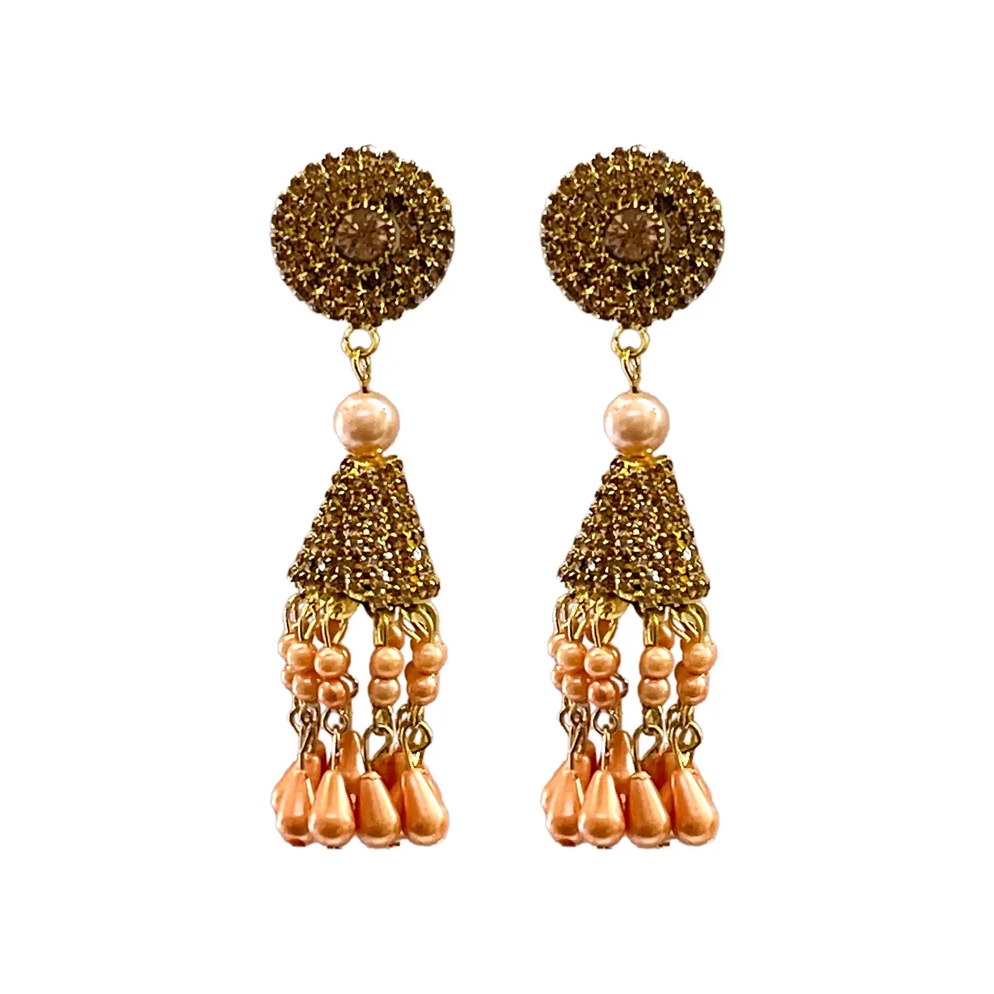 174 pearl jhumka earrings, round arrings, indian wedding earrings