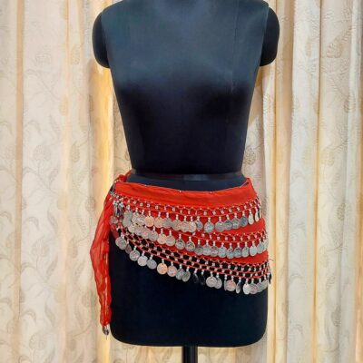 18 Belly Dance Costume Belt for Women with Silver Coins