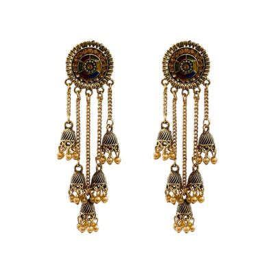 wedding earrings, long dangle earrings, indian jewelry, girls wearing, women's wearings earrings