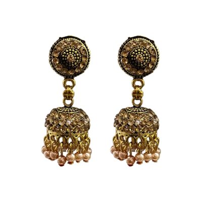 gold plated earrings, south indian earrings,  tradition women's earrings, dubai bridal earrings