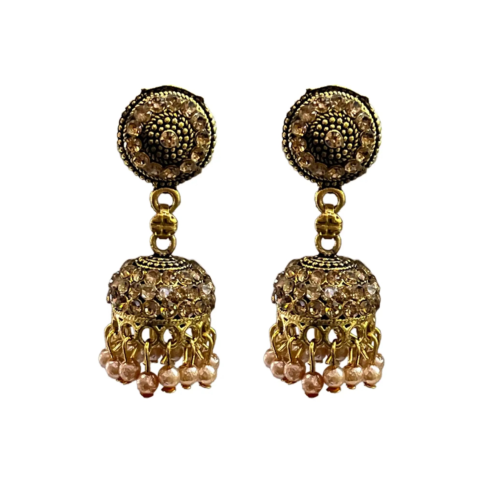 191 gold plated earrings, south indian earrings, tradition women's earrings, dubai bridal earrings