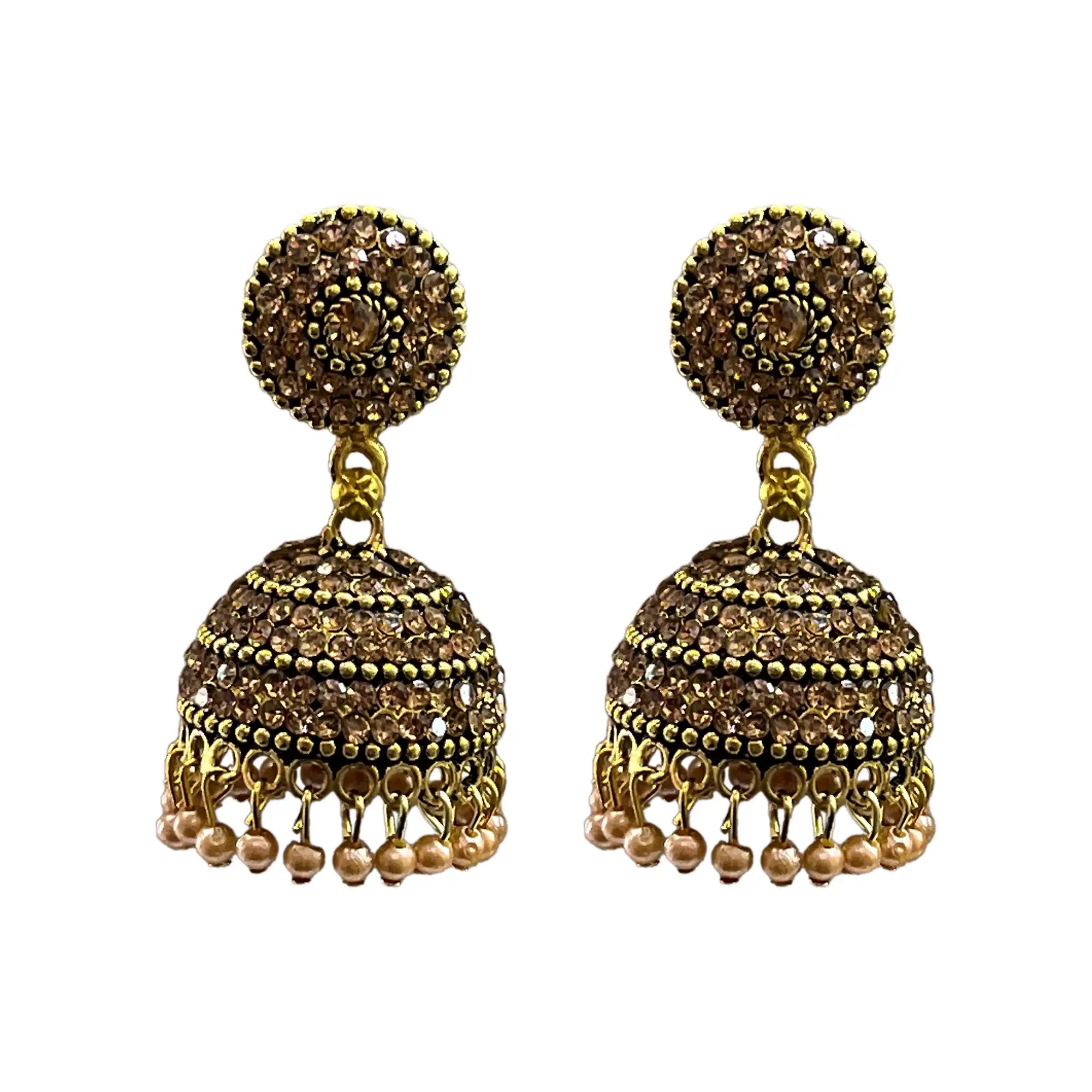 192 gold-plated earrings, jhumka drop earrings, bridal jewelry collection