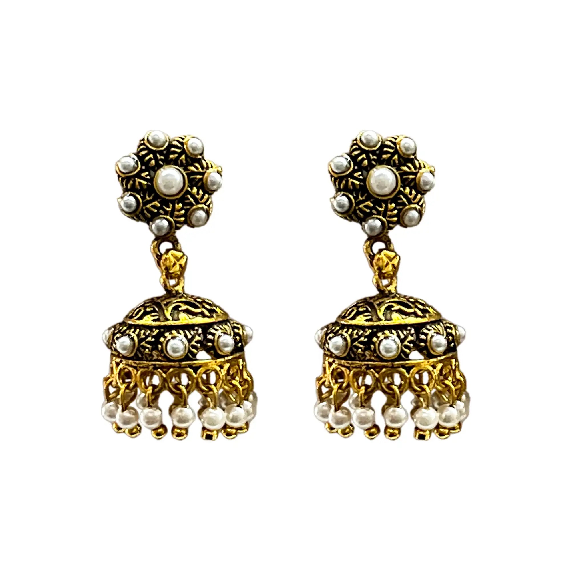 197 gold-plated earrings, jhumka drop earrings, bridal gift for earrings
