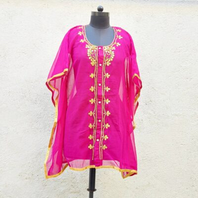 Magenta women wear summer kaftan