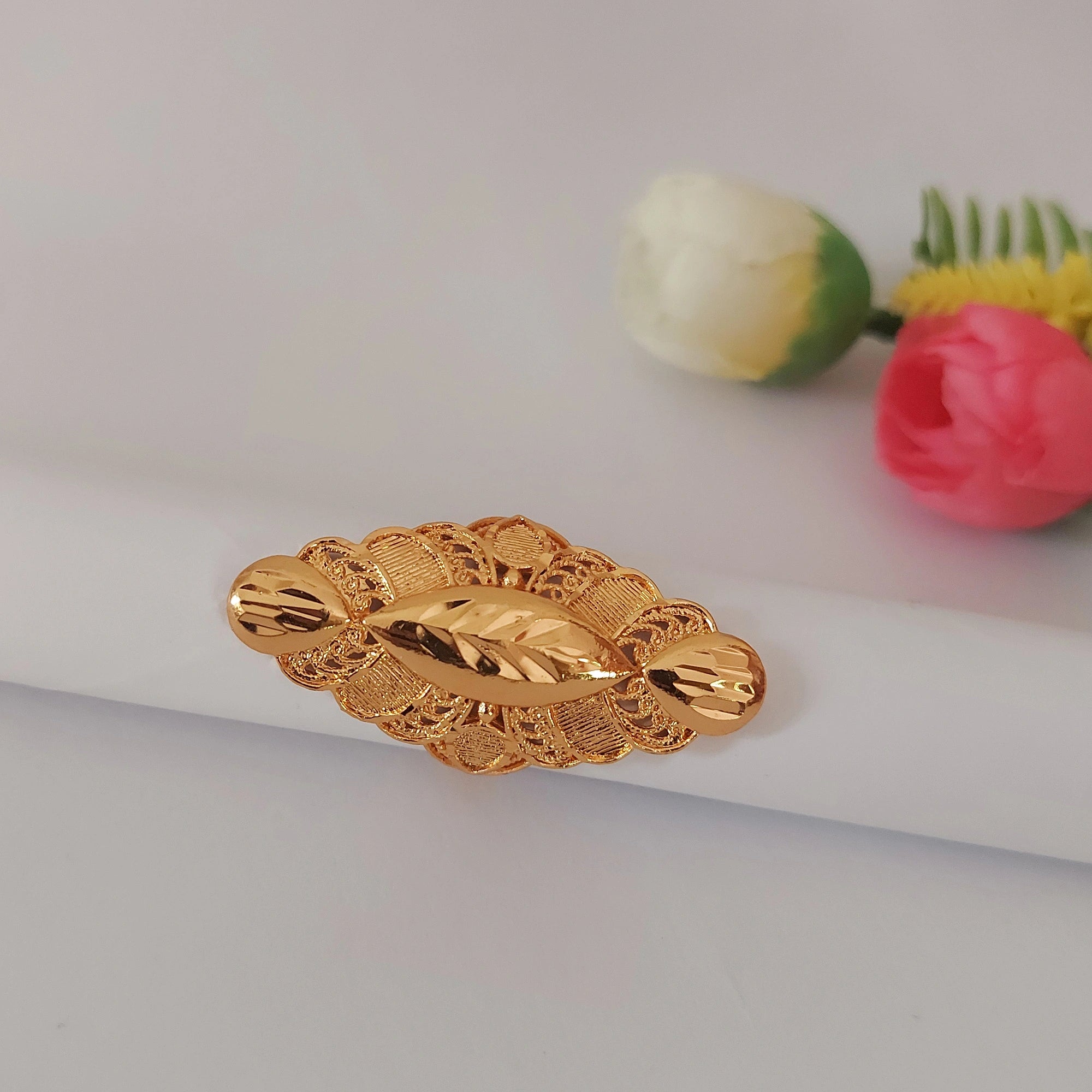 1_310e845f-5df2-4b91-af9f-117964f4f0dd Big Floral Gold Plated Ring for Women & Girls