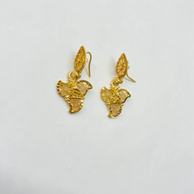 Floral Gold Round Earrings for Women