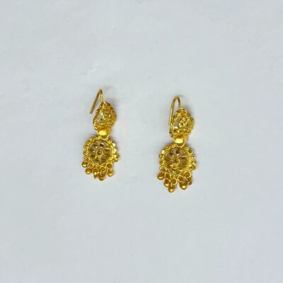 Classic Studded Gold Dangle Earrings