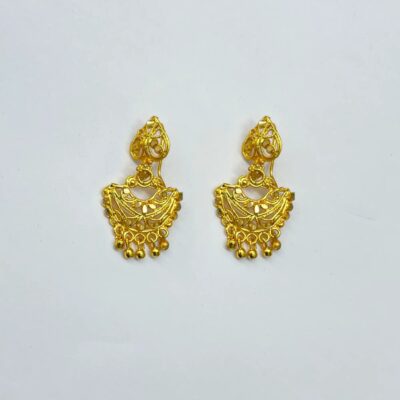 Heart Leaf Gold Drop Earrings