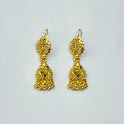 Gold Flower Drop Earrings
