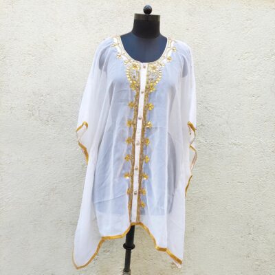 Embroidered short kaftan