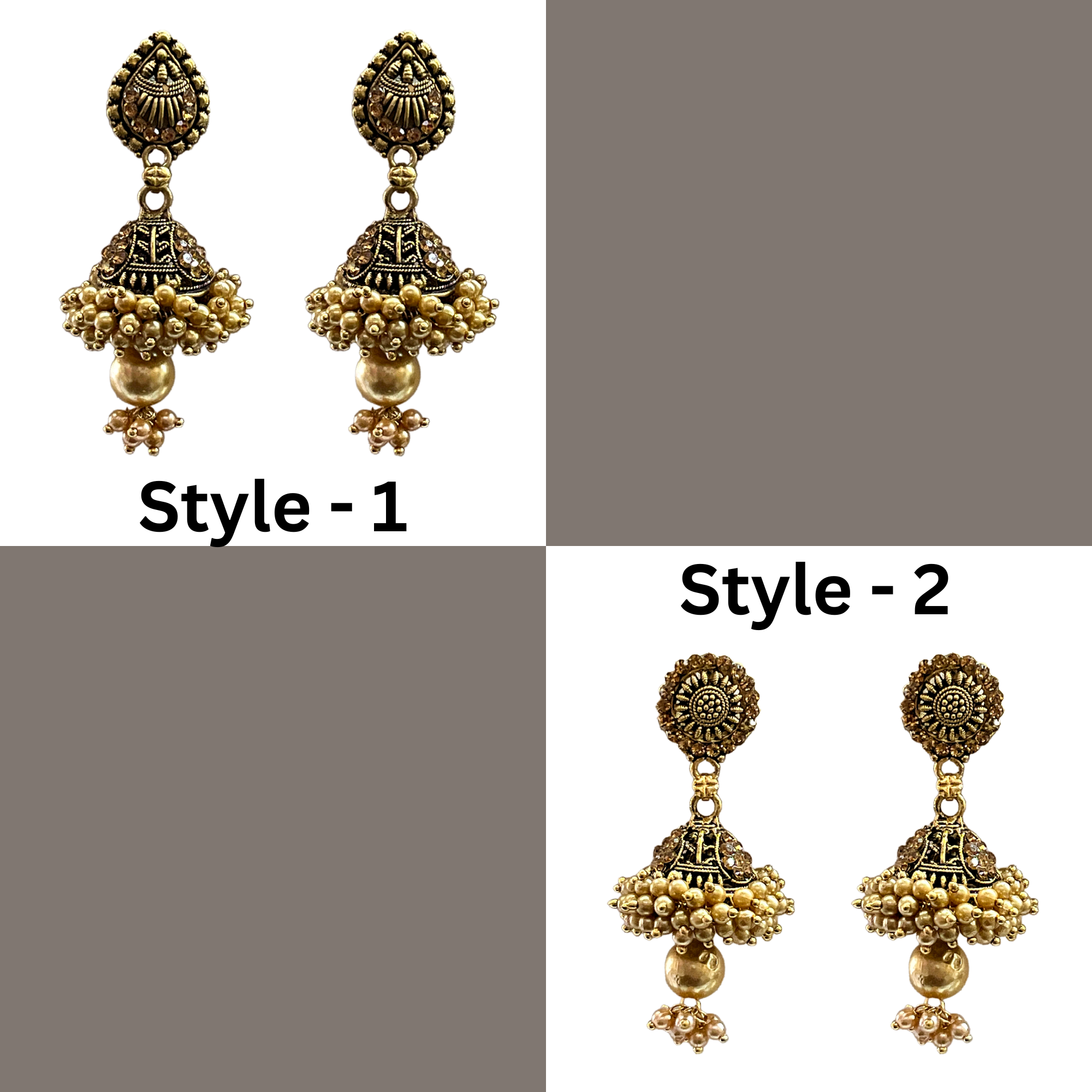 202 gold-plated jhumka earrings, dainty drop earrings, pearl oxidised earrings